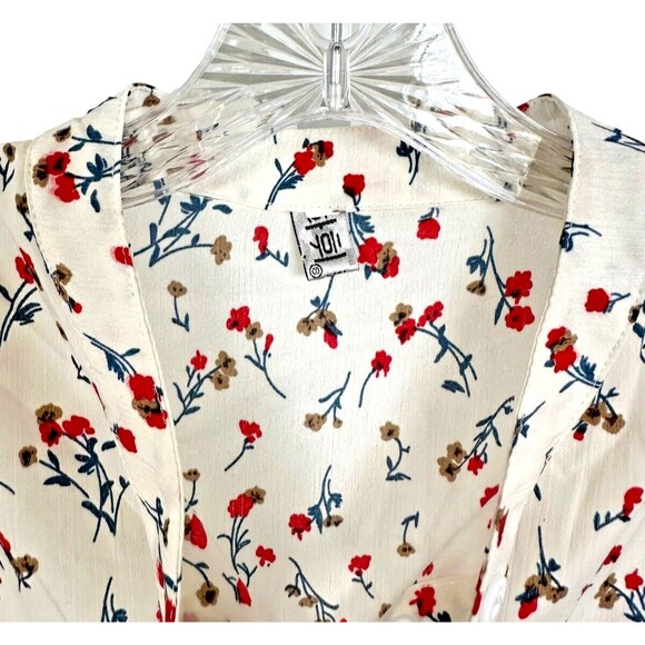 Women's Ditsy Floral Button Down Shirt Top Long Sleeve Size 8 White Multi - Picture 6 of 12